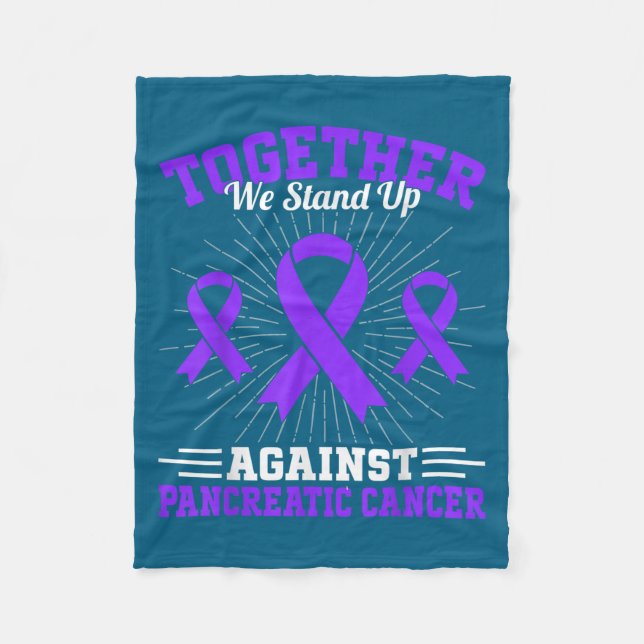 Together We Stand Up Against Pancreatic Cancer Mot Fleecedecke (Vorderseite)