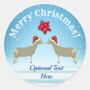 Toggenburg Dairy Goat Weihnachten im Schnee Runder Aufkleber