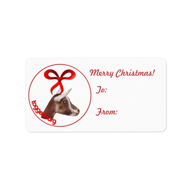 Toggenburg Goat Christmas-Geschenk-Tag-Sticker Adressaufkleber (Vorne)