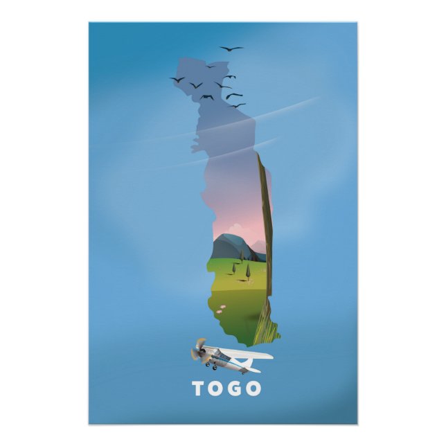 Togo African map travel print Poster (Vorderseite)