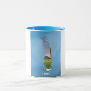 Togo African map travel print Tasse