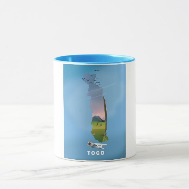Togo African map travel print Tasse (Zentrum)