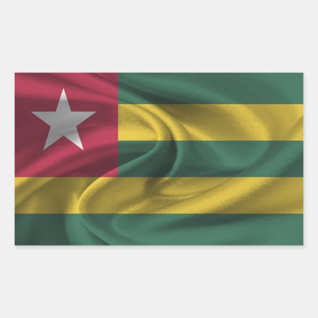 Togo Flag Rechteckiger Aufkleber (Vorderseite)