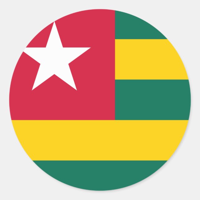 Togo Flag Runder Aufkleber (Vorderseite)