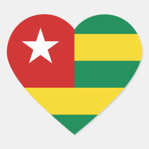 Togo-Flagge-Herz-Aufkleber Herz-Aufkleber