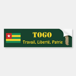 Togo-Flagge + Karte Aufkleber Autoaufkleber