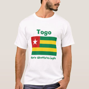 Togo-Flagge + Karte + Text-T-Shirt T-Shirt