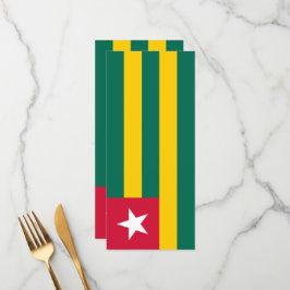 Togo-Flagge Menükarte
