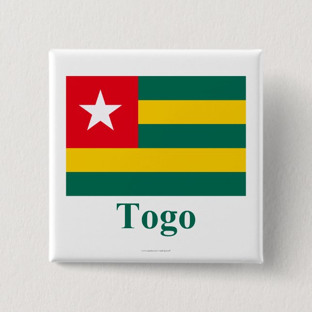Togo-Flagge mit Namen Button (Vorderseite)