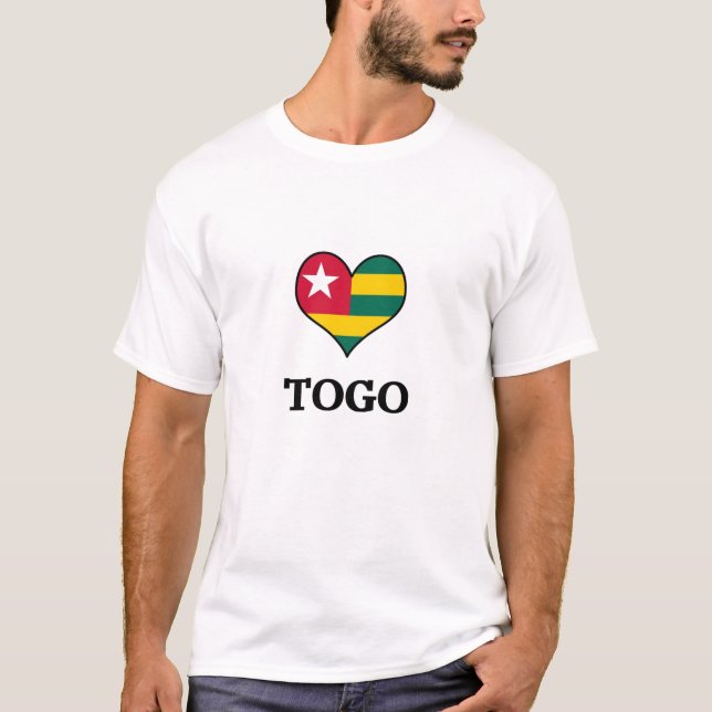 Togo-Flaggen-Herz-T - Shirt (Vorderseite)