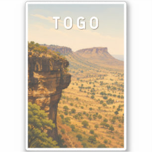 Togo Illustration Reise Kunst Vintage Aufkleber