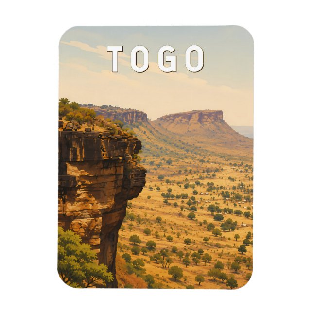 Togo Illustration Reise Kunst Vintage Magnet (Vertikal)