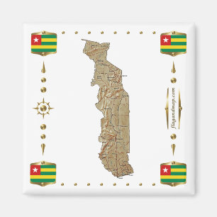 Togo Map + Flags Magnet