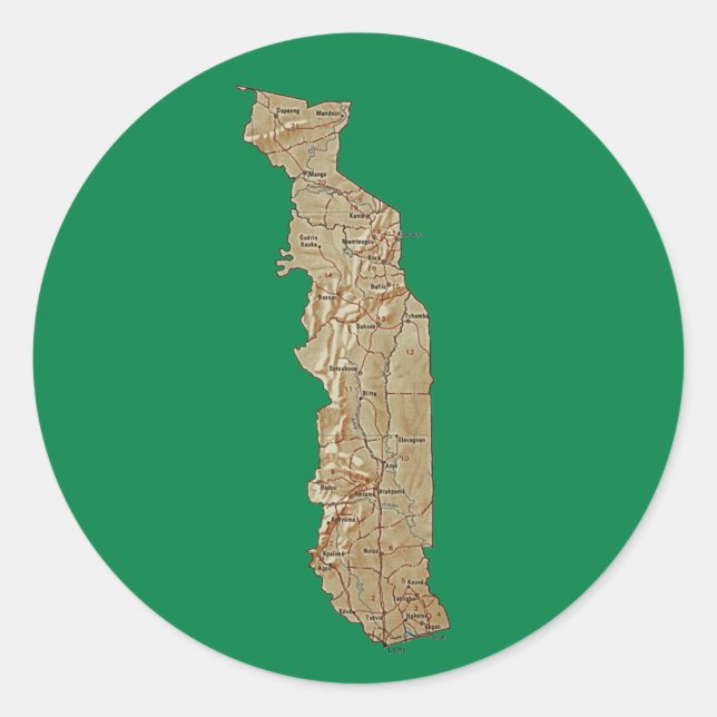 Togo Map Sticker (Vorderseite)