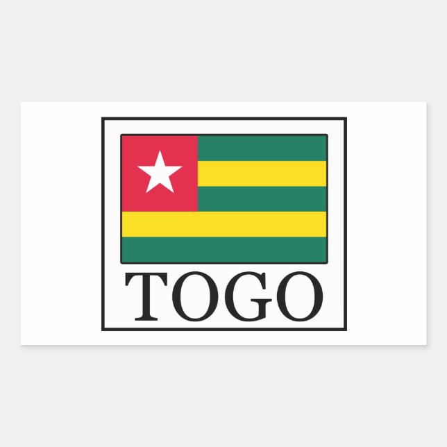 Togo Rechteckiger Aufkleber (Vorderseite)