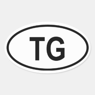 Togo "TG" Ovaler Aufkleber