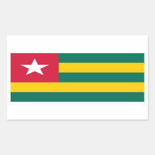 Togo/togoische Flagge Rechteckiger Aufkleber