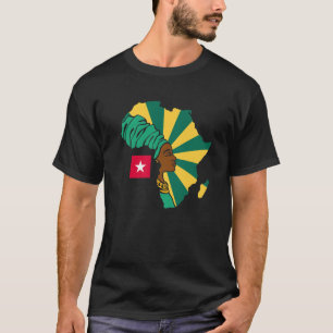 Togo Togolese Flag Africa Map Ethnisches Erbe Blac T-Shirt