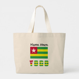Togo Togolesische Flagge Schwarz Personalisierung Jumbo Stoffbeutel