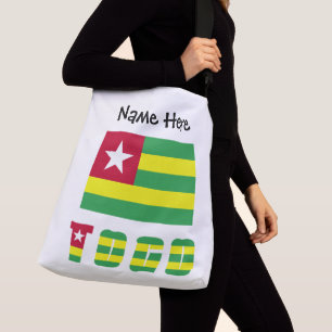 Togo und Togolesische Flagge Personalisiert Tragetaschen Mit Langen Trägern