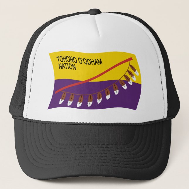 Tohono O'odham Nation Flag Hat Truckerkappe (Vorderseite)