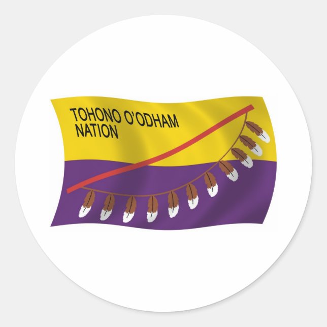 Tohono O'odham Nation Flag Sticker (Vorderseite)