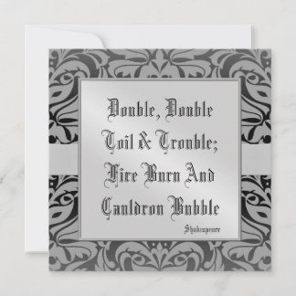 Toil & Trouble Halloween Holiday Silver Einladung