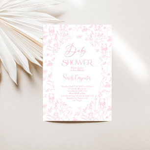 Toile-Bär-Baby-Party-Einladung für Mädchen Einladung