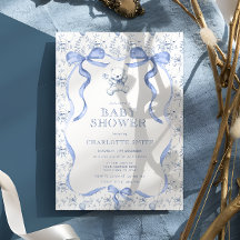 Toile Bear Blue Baby Dusche