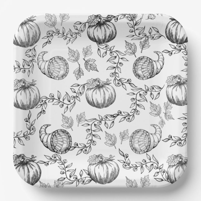 Toile Black Pumpkin 9 in. Platine Pappteller (Vorderseite)