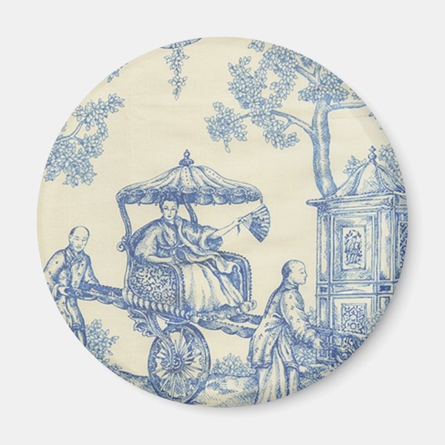 Toile - Blau und Weiß Magnet (Vorne)