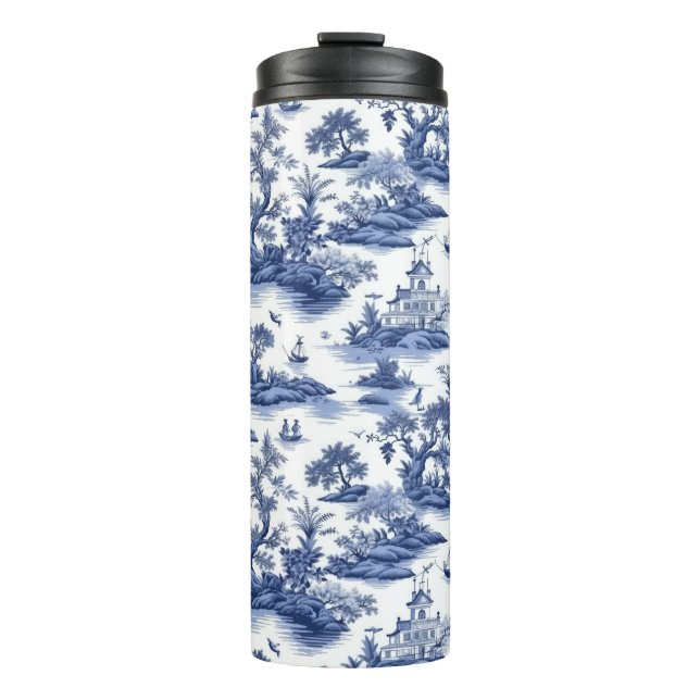Toile (blaue Weide) Design Thermosbecher (Vorderseite)