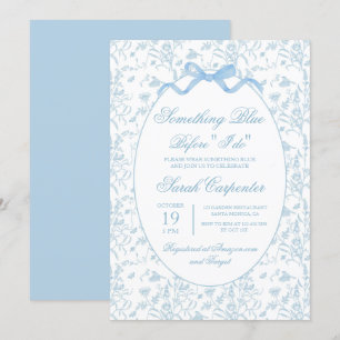 Toile Blaues Brautjungfernparty Einladung