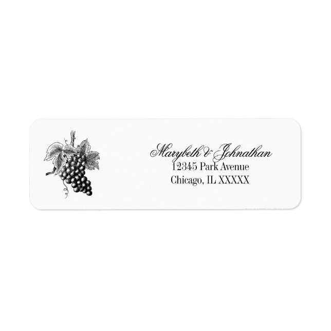 Toile & Calligraphy Wedding-Rücksendeadresse (Vorne)