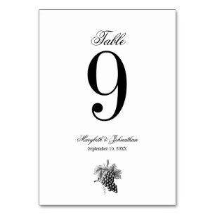Toile & Calligraphy Wedding Tischnummer Card