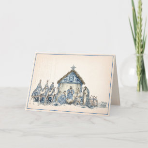 Toile   Chinoiserie Nativity Karte
