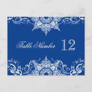 Toile Damast Empfangstisch Nummernschilder Royalbl Postkarte