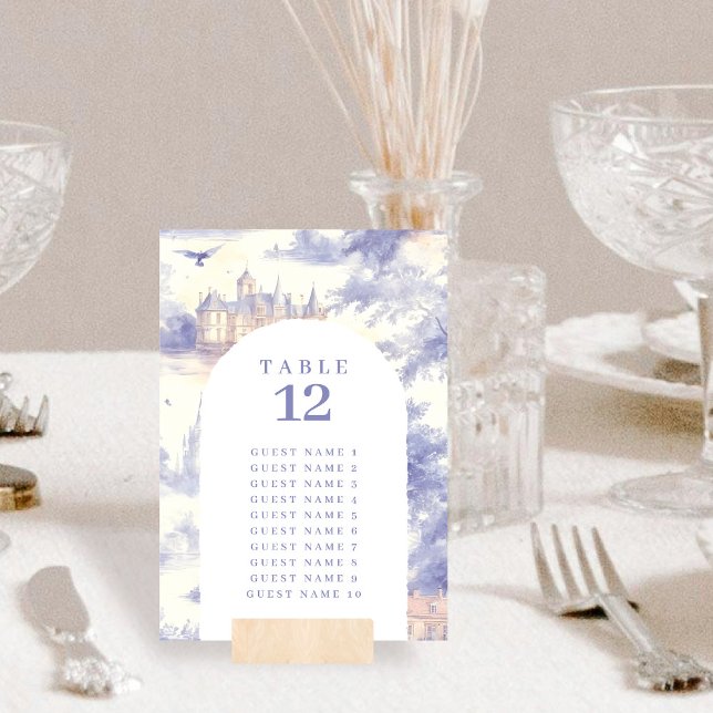 Toile de jouy Art Seekarten Kartennummer Tischnummer (Von Creator hochgeladen)