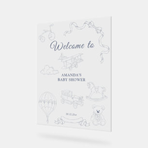 Toile de Jouy Baby-Party zur Begrüßung des neuen B Acrylschild