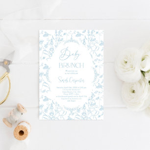 Toile De Jouy Baby Shower Brunch Junge Einladung