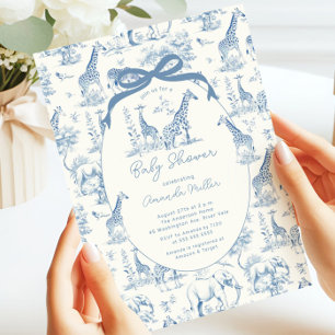 Toile De Jouy Baby Shower Einladung
