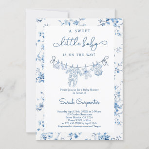 Toile De Jouy Baby Shower Junge Einladung