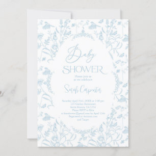 Toile De Jouy Baby Shower Jungen Einladung