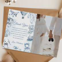 Toile De Jouy Baby-Shower-Party Danksagungskarte