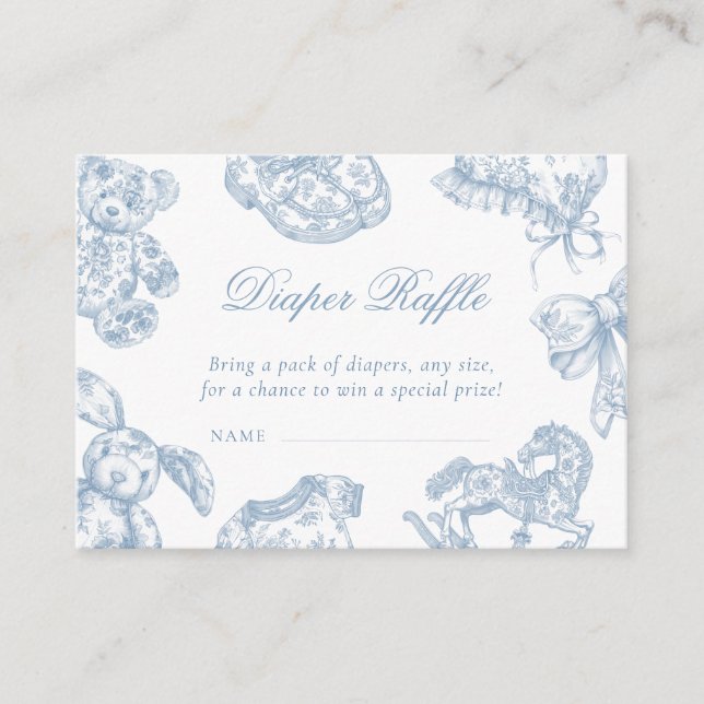 Toile de Jouy Babydusche Windelwanne Begleitkarte (Vorderseite)