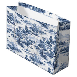 Toile de jouy, blaue China, Porzellan, blaue Weide Große Geschenktüte