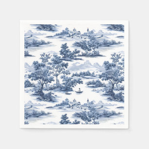 Toile de jouy, blaue China, Porzellan, blaue Weide Serviette