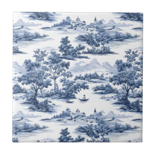 Toile de Jouy, blaues Porzellan, Porzellan, blaues Fliese