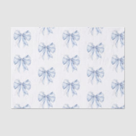 Toile de Jouy Blue Elegant Bow Seidenpapier