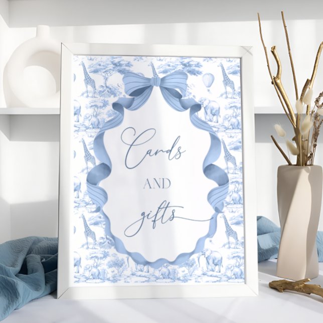 Toile de Jouy Blue Safari Tierkarten und Geschenke Poster (Von Creator hochgeladen)